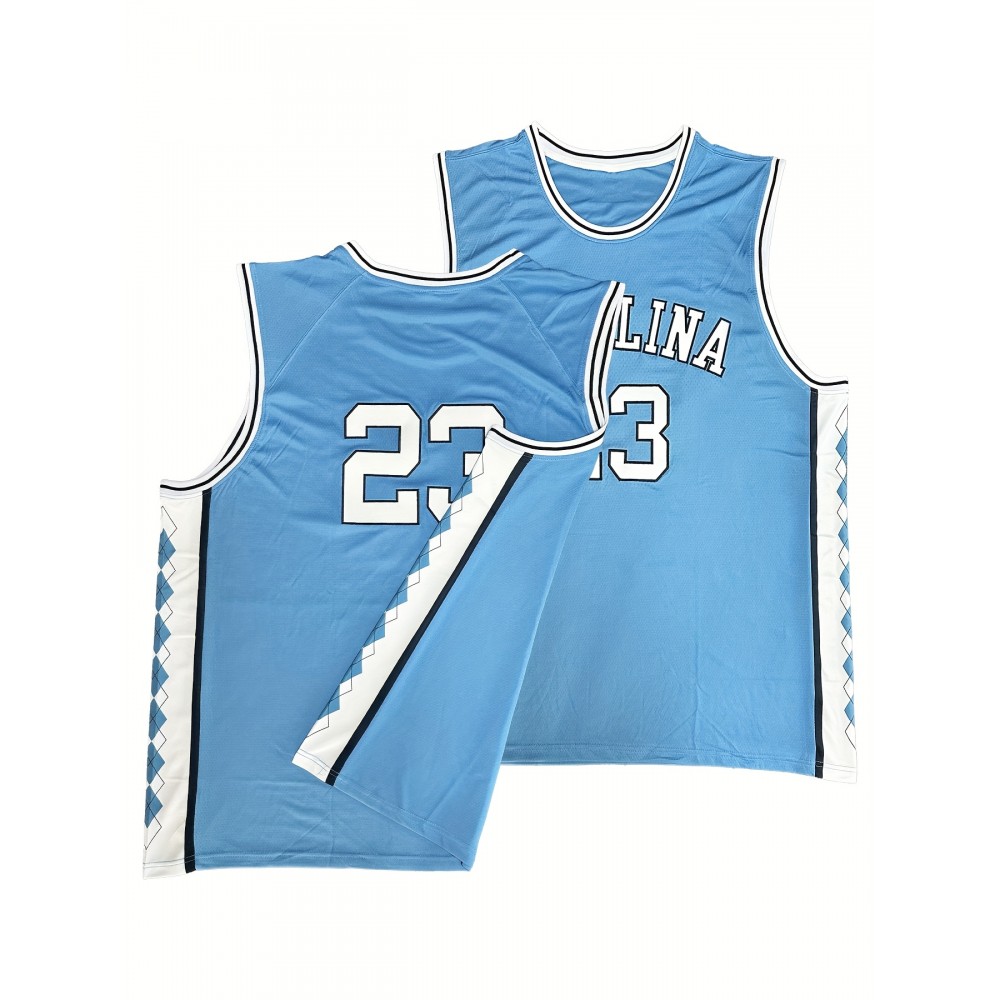 Boys' Basketball Jersey Vest, Blue And White Sports Polyester Breathable Training Vest, Suitable For Sports Teams, Casual Loose Sportswear, Suitable For Outdoor Activities, Running, Gatherings - Suitable For All Seasons
