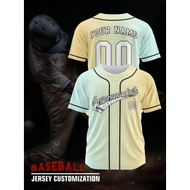 Customizable Youngsters' Baseball Jersey - Personalized Name & Number, Light Purple to White Gradient Design, Breathable Polyester, Perfect for Sports Training, Parties & Casual Wear, Youth Sports Apparel | Outdoor Activity Shirt | Durable Sports Jersey