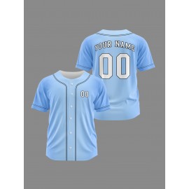 Customizable Youngsters' Baseball Jersey - Personalized Name & Number, Light Purple to White Gradient Design, Breathable Polyester, Perfect for Sports Training, Parties & Casual Wear, Youth Sports Apparel | Outdoor Activity Shirt | Durable Sports Jersey