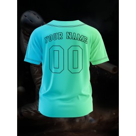 Customizable Youngsters' Baseball Jersey - Personalized Name & Number, Light Purple to White Gradient Design, Breathable Polyester, Perfect for Sports Training, Parties & Casual Wear, Youth Sports Apparel | Outdoor Activity Shirt | Durable Sports Jersey