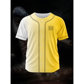 Customizable Youngsters' Baseball Jersey - Personalized Name & Number, Light Purple to White Gradient Design, Breathable Polyester, Perfect for Sports Training, Parties & Casual Wear, Youth Sports Apparel | Outdoor Activity Shirt | Durable Sports Jersey