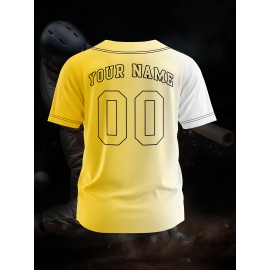 Customizable Youngsters' Baseball Jersey - Personalized Name & Number, Light Purple to White Gradient Design, Breathable Polyester, Perfect for Sports Training, Parties & Casual Wear, Youth Sports Apparel | Outdoor Activity Shirt | Durable Sports Jersey