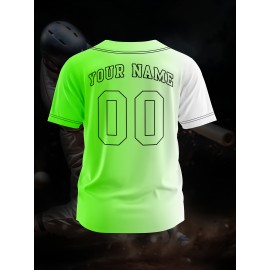 Customizable Youngsters' Baseball Jersey - Personalized Name & Number, Light Purple to White Gradient Design, Breathable Polyester, Perfect for Sports Training, Parties & Casual Wear, Youth Sports Apparel | Outdoor Activity Shirt | Durable Sports Jersey