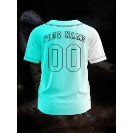 Customizable Youngsters' Baseball Jersey - Personalized Name & Number, Light Purple to White Gradient Design, Breathable Polyester, Perfect for Sports Training, Parties & Casual Wear, Youth Sports Apparel | Outdoor Activity Shirt | Durable Sports Jersey