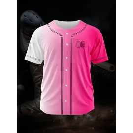 Customizable Youngsters' Baseball Jersey - Personalized Name & Number, Light Purple to White Gradient Design, Breathable Polyester, Perfect for Sports Training, Parties & Casual Wear, Youth Sports Apparel | Outdoor Activity Shirt | Durable Sports Jersey