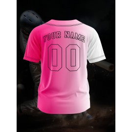 Customizable Youngsters' Baseball Jersey - Personalized Name & Number, Light Purple to White Gradient Design, Breathable Polyester, Perfect for Sports Training, Parties & Casual Wear, Youth Sports Apparel | Outdoor Activity Shirt | Durable Sports Jersey