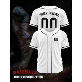 [Polyester Jersey] 100% Polyester Customizable Youngsters Baseball Jersey | Breathable & Washable, All-Over Print, Loose Fit, Sports & Casual Style for Boys & Girls | Perfect for Parties, Beach, Festive Occasions, Party Attire|Sporty Outfit