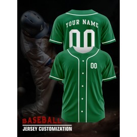 [Polyester Jersey] 100% Polyester Customizable Youngsters Baseball Jersey | Breathable & Washable, All-Over Print, Loose Fit, Sports & Casual Style for Boys & Girls | Perfect for Parties, Beach, Festive Occasions, Party Attire|Sporty Outfit