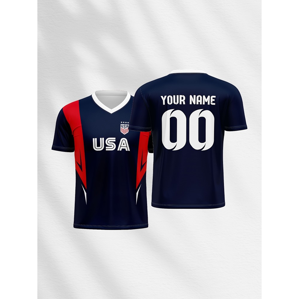 Customizable Youngsters' Soccer Jersey - V-Neck, Comfort Fit with Name & Number, Perfect for Sports & Casual Wear