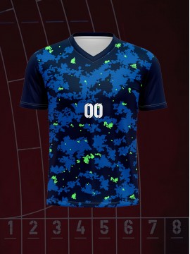 1pc Customizable Soccer Jersey for Kids - V-Neck Football Shirt with Personalized Name & Number, 100% Polyester Knit Fabric, Medium Stretch, Preppy Street Style, All-Season Sports & Casual Top for Boys & Girls