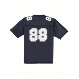 Plus Size Women's Dallas #88 Polyester Football Jersey, Women V-Neck Game Day Sports Shirt With Slight Stretch, Breathable Casual Knit Fabric For All Seasons, Loose Fit Adult & Teen, Fans Gift Women Youth, For Casual, Party, And Training Wear