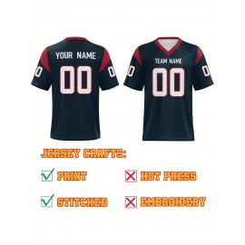 Customizable Football Jersey - Personalized Name & Number, V-Neck Sleeveless Design, Red with Black Trim & Number 00, Breathable Fabric for Outdoor Sports & Casual Wear, Summer Athletic Apparel, Custom Football Jersey, Durable Sportswear