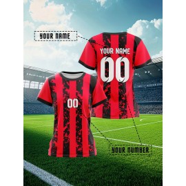 Women's Custom Soccer Jersey Personalized Name & Number - Two-Tone Red/Black Athletic Shirt, Quick-Dry Non-Stretch Fabric for Soccer Training, Games, Gym - Team Uniforms & Custom Orders Welcome, Sports Leisure Wear, Breathable Sportswear