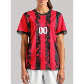 Women's Custom Soccer Jersey Personalized Name & Number - Two-Tone Red/Black Athletic Shirt, Quick-Dry Non-Stretch Fabric for Soccer Training, Games, Gym - Team Uniforms & Custom Orders Welcome, Sports Leisure Wear, Breathable Sportswear