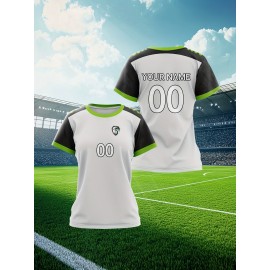 Customizable Women'S Soccer Jersey - Personalized Name & Number, Soft Fabric, Black with White Accents, Perfect for Sports & Team Events, Soccer Accessories