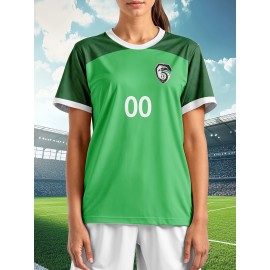 Customizable Women'S Soccer Jersey - Personalized Name & Number, Soft Fabric, Black with White Accents, Perfect for Sports & Team Events, Soccer Accessories