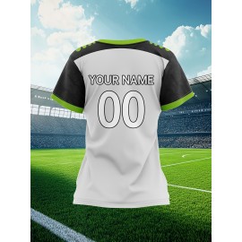 Customizable Women'S Soccer Jersey - Personalized Name & Number, Soft Fabric, Black with White Accents, Perfect for Sports & Team Events, Soccer Accessories