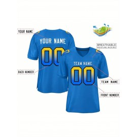 Custom Soccer Jersey - Personalized Team Name & Number, Breathable Mesh Back, V-Neck Design, Short Sleeve Summer Top for Sports & Casual Wear - Perfect Gift for Fans, Soccer Jersey, Fan Merchandise, Sporty Aesthetic, Comfortable Fit