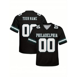 Customized plus-size football shirts, personalized short-sleeved shirts with any name and number, plus-size Women's football city team gifts
