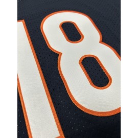 Men's Black # 18 American Football Jacket With Loose Embroidered Sports, Fashionable, Casual, Street Breathable Rugby Top