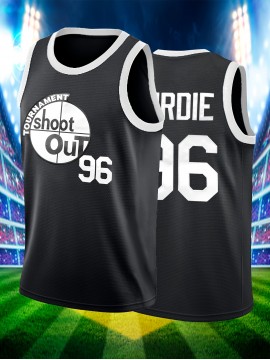 1pc SheLucki Men'S Basketball Jersey - Embroidered #96 Shoot Out Casual Sports Top, Breathable Polyester, Loose Fit, Round Neck, for Outdoor Activities, Running, Exercise, Seasonal Celebrations