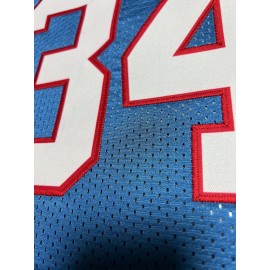 Men's #34 Embroidered Rugby Jersey - Light Blue Loose Fit V-Neck Sports Top, Breathable Polyester for Casual & Game Day, SHLUCKI