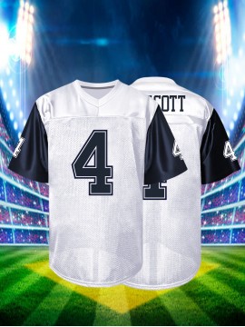 Men's White #4 American Football Jersey - Breathable Loose Fit V-Neck with Embroidered Lettering, All-Season Casual & Sports Wear for Outdoor Activities, Street Style, Running, Gym - Machine Washable, Football Accessories, Embroidered Detailing