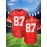 Men'S Red # 87 Rugby Jacket Loose Embroidered Sports, Fashionable, Casual, Street Breathable Rugby Top