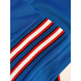 Men'S blue # 17 Rugby Jacket Loose Embroidered Sports, Fashionable, Casual, Street Breathable Rugby Top