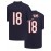 Men's #18 Embroidered Dark Blue Rugby Jersey - Breathable, Casual & Stylish V-Neck Sports Top for All Seasons