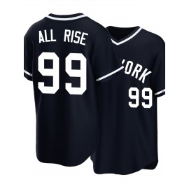 Men's Deep Blue #99 Baseball Jersey - Classic 