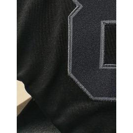Men'S Black #87 American Football Jersey, Loose Fit, Embroidered, Breathable, Casual Streetwear Style, V-Neck, Slight Stretch Fabric, with Four Seasons Sports Wear, for Adult, Male, and Weekend Casua