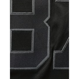 Men'S Black #87 American Football Jersey, Loose Fit, Embroidered, Breathable, Casual Streetwear Style, V-Neck, Slight Stretch Fabric, with Four Seasons Sports Wear, for Adult, Male, and Weekend Casua
