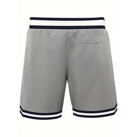 Men's Gray # 2 Basketball Shorts, Classic Letter Embroidery Design, Breathable Shirt With Button Style Short Sleeves, Suitable For Training And Competition