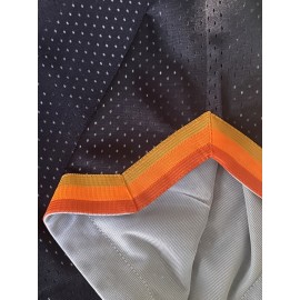 Men's Blue Basketball Shorts, Classic Letter Embroidery Design, Breathable Button Style Short Sleeved Shirt, Suitable For Training And Competition