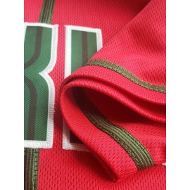 Men'S Polyester Baseball Jersey, Embroidered 'MEXICO' Lettering, V-Neck, Slight Stretch, Loose Fit, for Casual & Athletic Wear, Four Seasons Sports Shirt for Adults & Teens