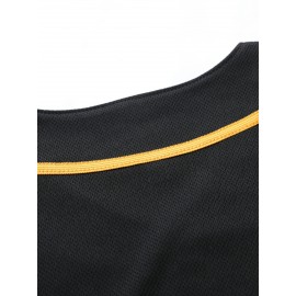 Men's #1 Black Baseball Jersey - Classic Embroidered Letter Design, Breathable Button-Up Short Sleeve Shirt for Training & Competition