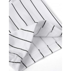 Men's White Striped #16 Baseball Jersey - Breathable Button-Up V-Neck with Classic Letter Embroidery, Loose Fit for Training, Competition & Casual Wear | All-Season Machine Washable Sportswear, Airflow Enhancing Design