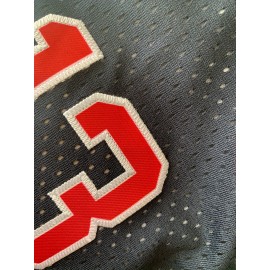 Men's Blue # 13 Basketball Shorts, Classic Letter Embroidery Design, Breathable Button Style Short Sleeve Shirt, Suitable For Training And Competition