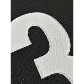 Men'S Black # 43 Rugby Shirt with Loose Embroidered Sports, Fashionable, Casual, Street Breathable Rugby Top