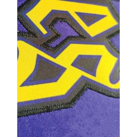 Men's Purple #77 Basketball Jersey - Embroidered DONČ & Los Angeles Letters, Breathable Loose Fit Sportswear for All Seasons, Casual Streetwear & Outdoor Activities, Machine Washable Round Neck Pullover, Basketball Shirt