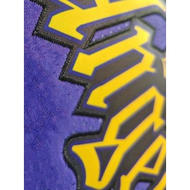 Men's Purple #77 Basketball Jersey - Embroidered DONČ & Los Angeles Letters, Breathable Loose Fit Sportswear for All Seasons, Casual Streetwear & Outdoor Activities, Machine Washable Round Neck Pullover, Basketball Shirt