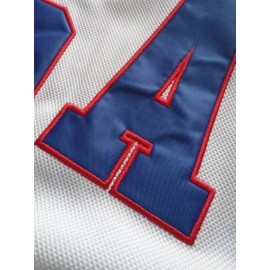 Men'S White # 30 Ice Hockey Sports Shirt, Loose Embroidered Long Sleeves, Sporty, Fashionable And Casual, Breathable on The Street