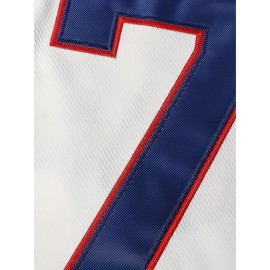 Men's White # 17 Ice Hockey Sweatshirt, Loose Embroidered Long Sleeves, Sporty, Fashionable And Casual, Breathable On The Street