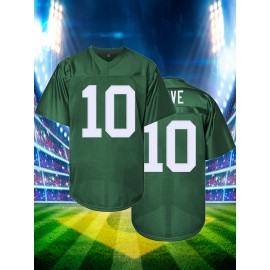 Men's Green # 10 Rugby Jacket Loose Embroidered Sports, Fashionable, Casual, Street Breathable Rugby Top