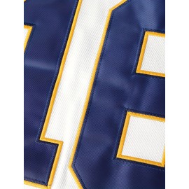 Men's #16 St. Louis Blues Ice Hockey Jersey - V-Neck, Long Sleeve, White & Navy Blue, Loose Fit for Training, Games & All Seasons