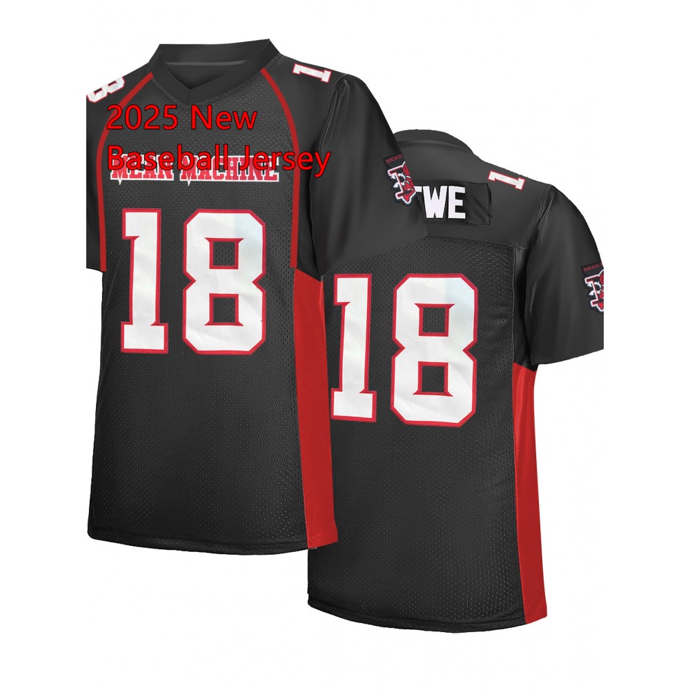 Men'S black # 18 American Football Jersey Suit Loose Embroidered Sports, Fashionable and Casual, Street Breathable Football Suit