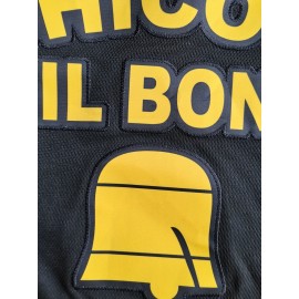 Men's #3 Bear Embroidered Baseball Jersey - Black & Yellow, Loose Fit, Breathable V-Neck, Casual Streetwear for Sports & Outdoor Activities, Outdoor Activewear | Striped Sports Shirt | Durable Embroidery