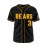 Men's #3 Bear Embroidered Baseball Jersey - Black & Yellow, Loose Fit, Breathable V-Neck, Casual Streetwear for Sports & Outdoor Activities, Outdoor Activewear | Striped Sports Shirt | Durable Embroidery