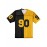 Men's Pittsburgh #90 Polyester Football Jersey T Shirts, Yellow And Black Stitching V-Neck Sports Shirt With Slight Stretch, Breathable Casual Knit Fabric For All Seasons, Loose Fit Adult & Teen, Fans Gift Men Youth